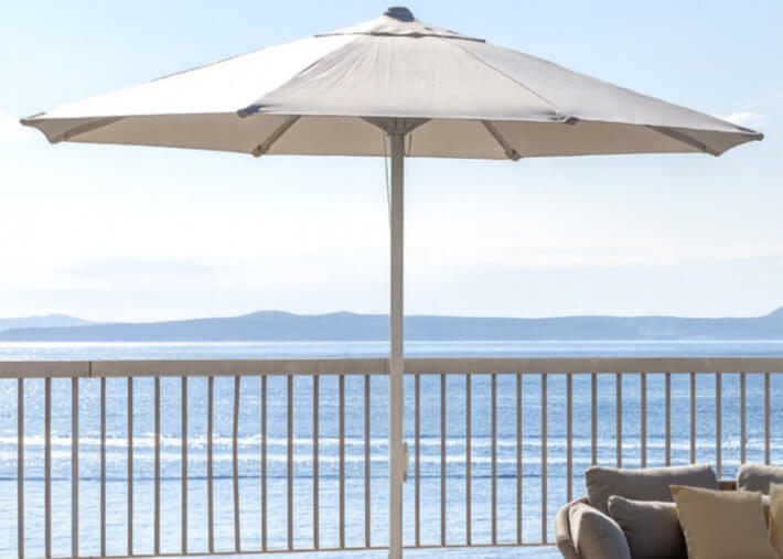 Parasol rond ø250 ou ø300 blanc taupe ou gris -...