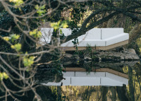 Canapé de jardin en bois d'iroko et tissu agora Alat par Calma