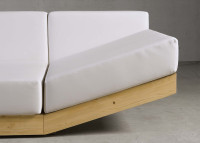 Canapé de jardin en bois d'iroko et tissu agora Alat par Calma