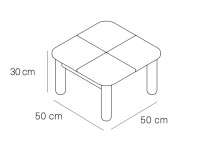 Table d'appoint en iroko et céramique verte ou bleu 50x50 Brava Calma