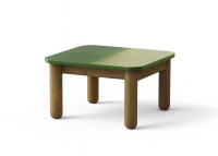 Table d'appoint en iroko et céramique verte ou bleu 50x50 Brava Calma