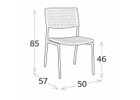 Set de 4 chaises de repas de jardin 3 coloris - Kakao par Garden Art
