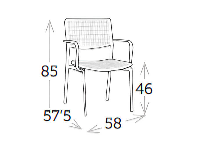 Set de 4 fauteuils de repas d'extérieur 3...