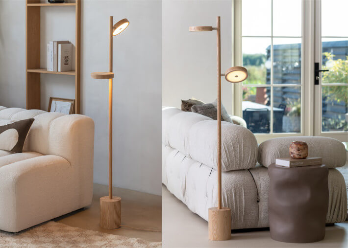 Lampadaire design en frêne 3 coloris - Okinawa...