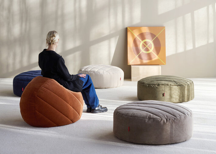 Pouf design Ø90 cosy & moderne - Shufflepuck...