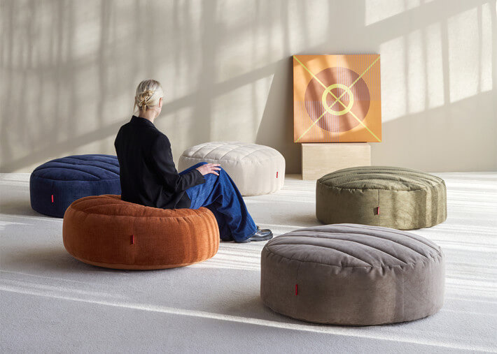 Pouf design Ø90 cosy & moderne - Shufflepuck...