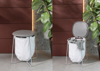 Panier à linge et tabouret de salle de bain 2 en 1 - viood par geelli