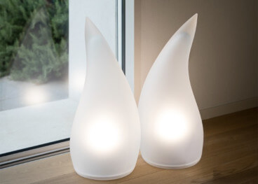 Lampe à poser flamme en gel polyurethane - fiamma par geelli