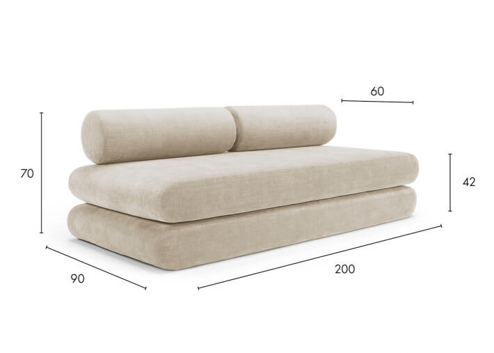 Canapé convertible en 1 ou 2 lits 90-180x200...