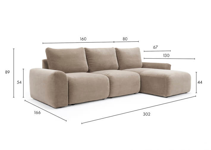 Canapé d'angle convertible - Norum Curve Arms...