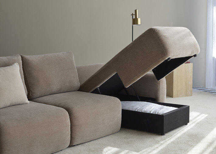 Canapé d'angle convertible - Norum Curve Arms...