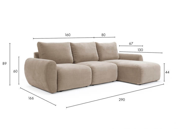 Canapé d'angle convertible - Norum Chunky Arms...