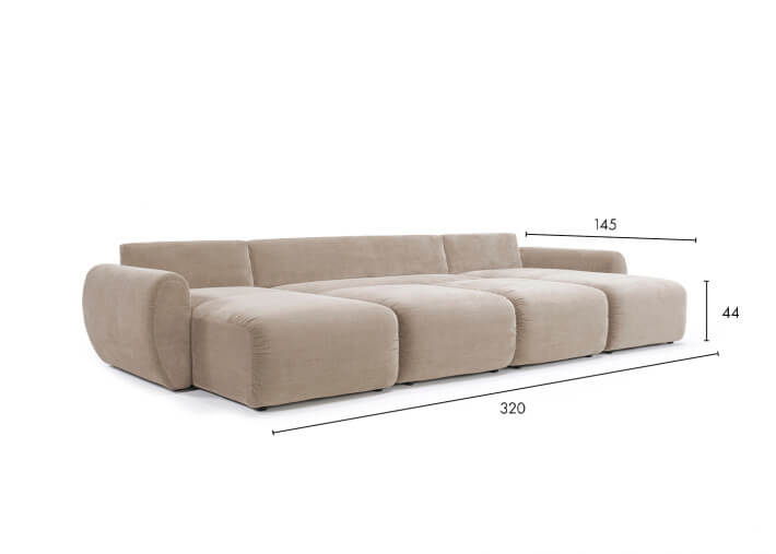Canapé lit en U Accoudoirs Curve L 370 Norum U...