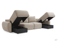 Canapé lit en U Accoudoirs Curve L 370 Norum U Curve Innovation Living