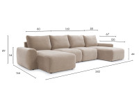 Canapé lit en U Accoudoir large L382 Norum U Chunky Innovation Living
