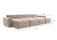 Canapé lit en U Accoudoir large L382 Norum U Chunky Innovation Living