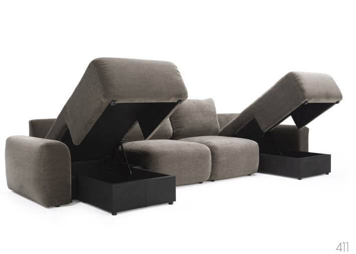 Canapé lit en U Accoudoir large L382 Norum U...