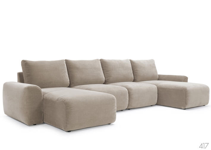 Canapé lit en U Accoudoir large L382 Norum U...
