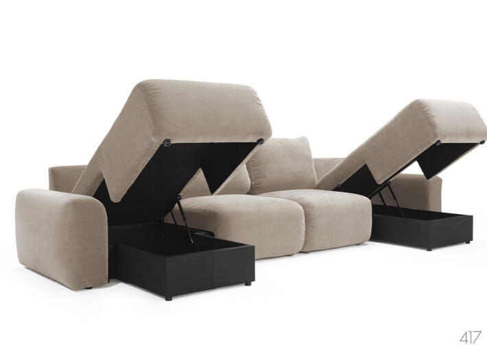 Canapé lit en U Accoudoir large L382 Norum U...