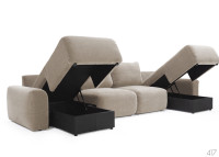 Canapé lit en U Accoudoir large L382 Norum U Chunky Innovation Living