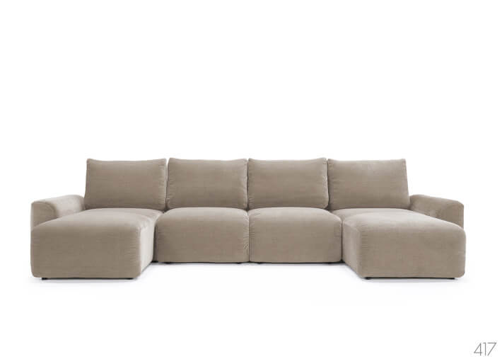Canapé lit en U Accoudoir large L382 Norum U...
