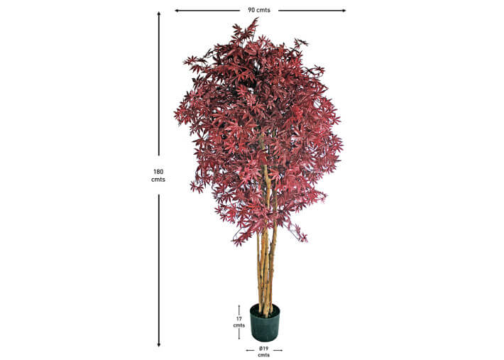 Érable artificiel 180 cm : feuillage rouge...