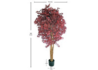 Érable artificiel 180 cm : feuillage rouge décoratif chaleureux Sinder
