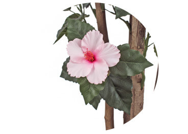 Hibiscus artificiel rose 150 cm : floraison tropicale... 2