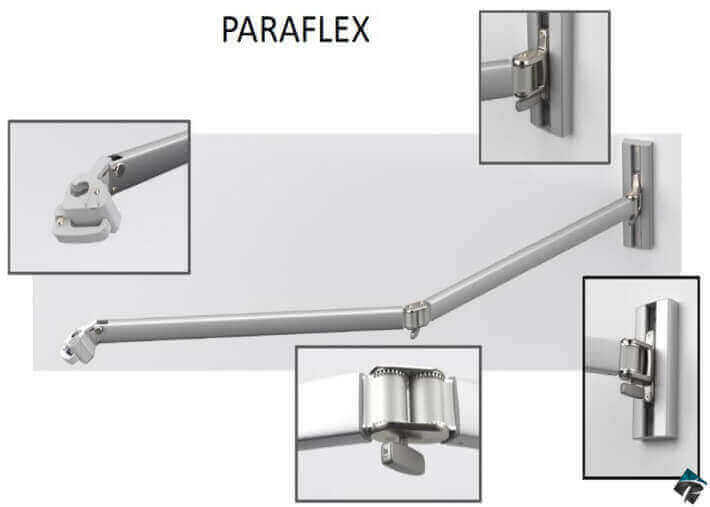 Parasol carré à fixation murale bras flexible -...
