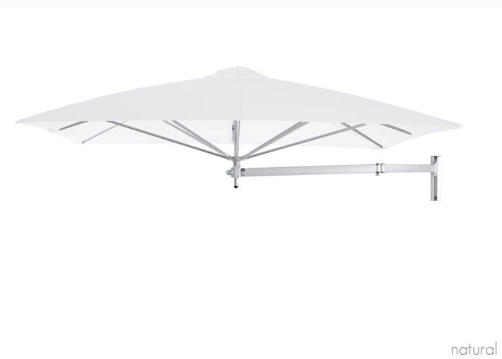 Parasol carré à fixation murale bras flexible -...