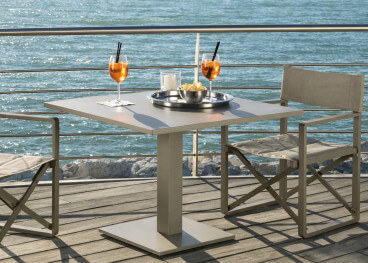Table bistrot en aluminium blanc gris ou taupe - maiorca...