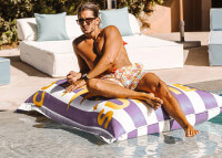 Pouf flottant xl bleu jaune Côte d'Azur par MX Home