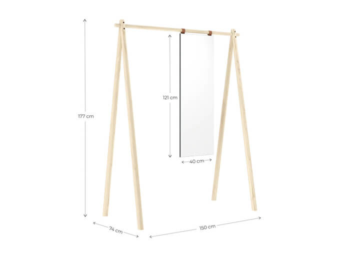 Penderie avec miroir design 2 coloris hongi par...
