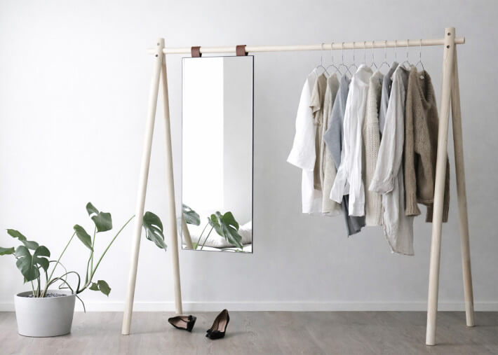 Penderie avec miroir design 2 coloris hongi par...