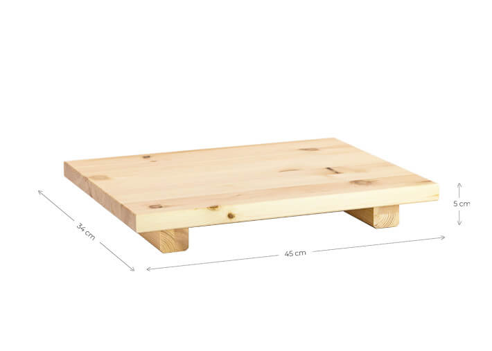 Table ultra basse en bois de pin Dock Side par...