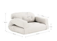 Canapé-lit 140x200 confortable et gain de place 13 coloris Hippo Karup