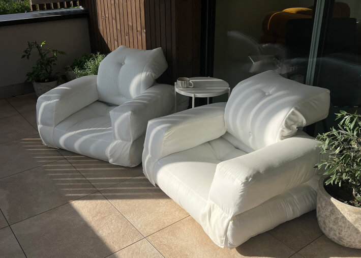 Fauteuil de jardin convertible en matelas...