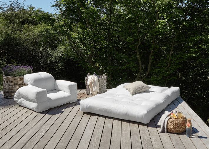 Fauteuil de jardin convertible en matelas...