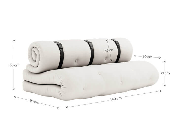 Canapé futon convertible 13 coloris Buckle-up...