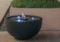 Fontaine lumineuse et flamme pour extérieur design - Jnana Elementi