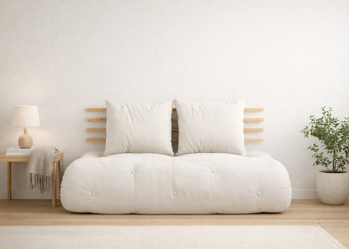 Canapé futon convertible 13 coloris Shin Sano...