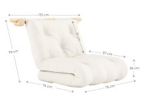 Fauteuil convertible en couchage 75x200 - 13 coloris Hooked par Karup