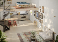 Canapé convertible en couchage 135x200 gain de place - Hooked Karup
