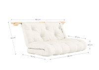Canapé convertible en couchage 135x200 gain de place - Hooked Karup