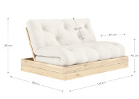 Canapé lit 2 places en bois de pin 13 coloris Flip par Karup
