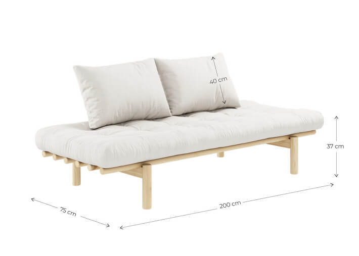 Méridienne convertible en couchage 75x200 - 13...