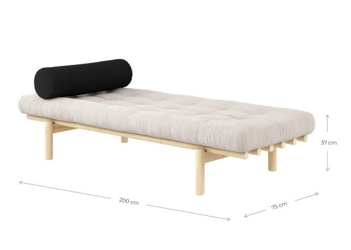Méridienne design en velours 7 coloris 75x200 -...