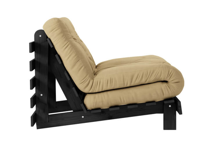 Canapé convertible en lit 90x200 en bois noir...