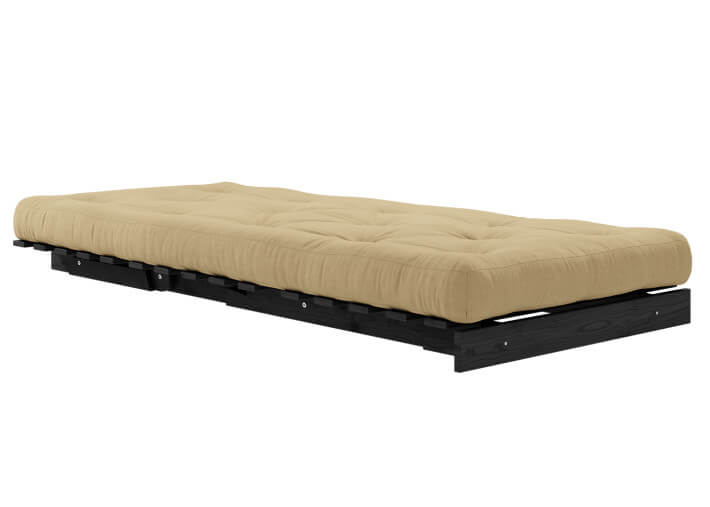Canapé convertible en lit 90x200 en bois noir...