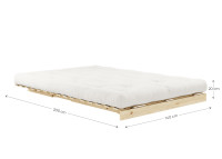 Canapé lit gain de place couchage 140 ou 160 en bois clair 14 coloris Roots Karup